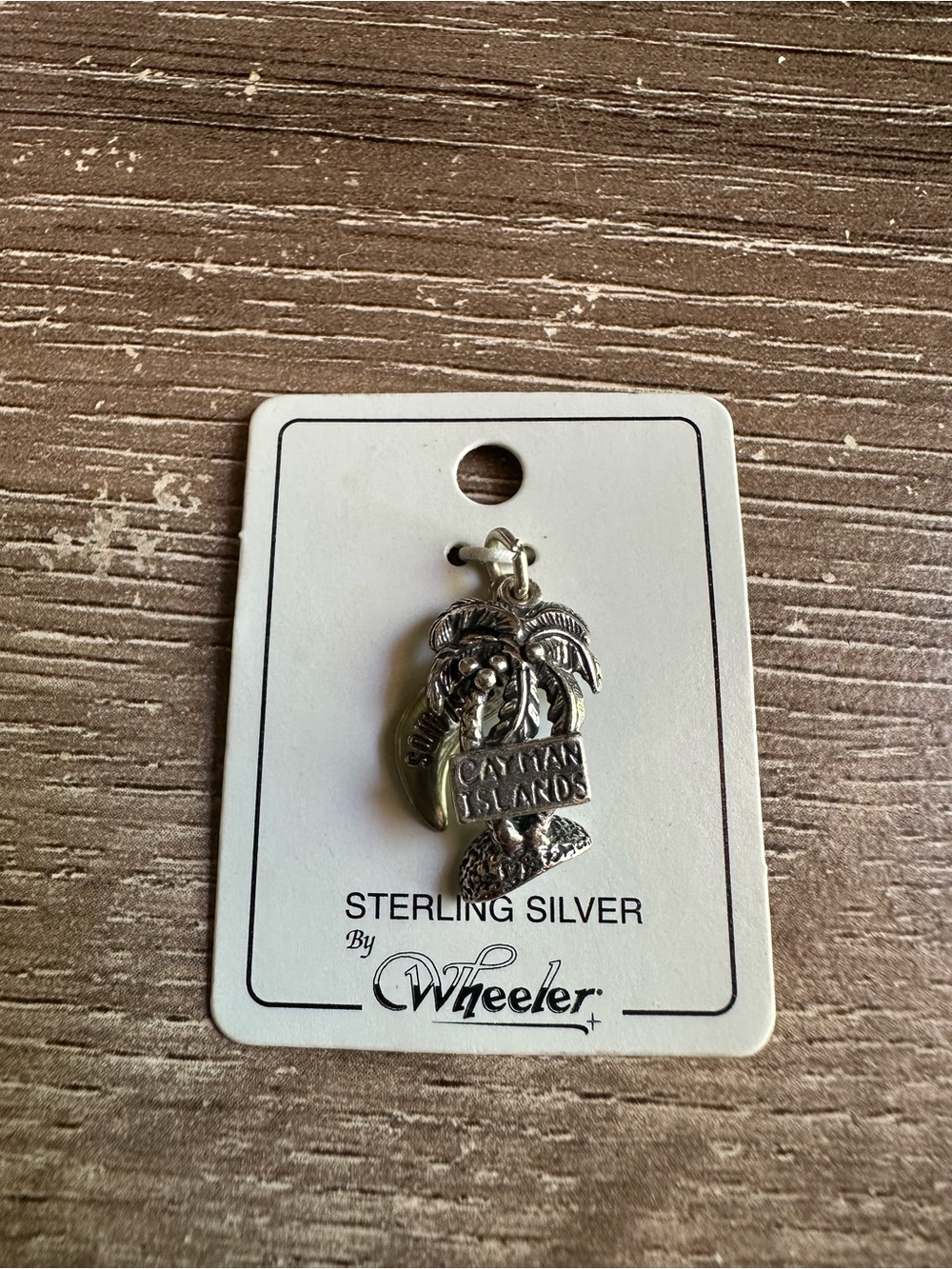 Sterling Silver Cayman Islands Charm Pendant - Silver